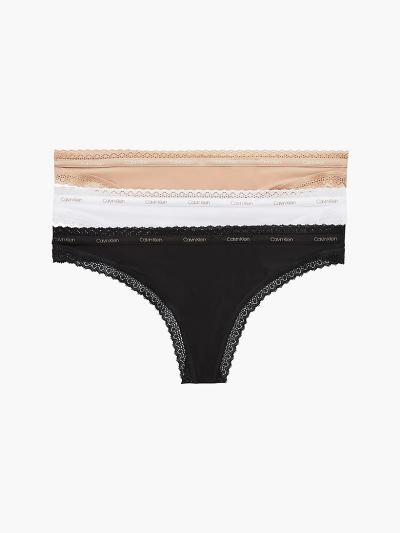 Calvin Klein Underwear HU863869 | Calvin Klein Bottoms Up Női Tanga Fekete / Fehér / Narancssárga